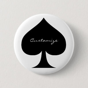 Black Queen of Spades Black Thunder_Cove 6 Cm Round Badge
