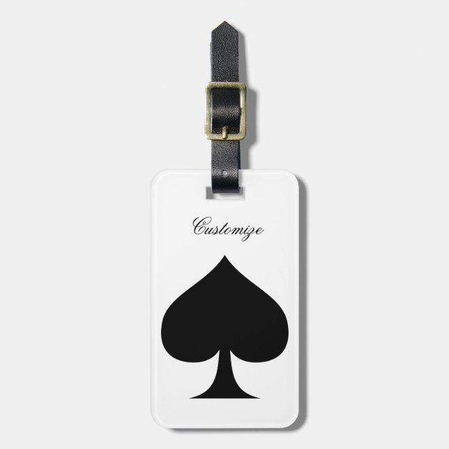 Black Queen of Spades Black Thunder_Cove Luggage Tag (Front Vertical)