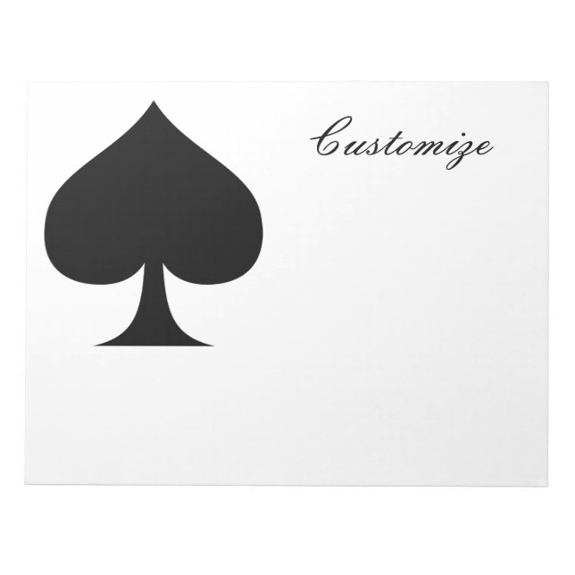 Black Queen of Spades Black Thunder_Cove  Notepad (Front)