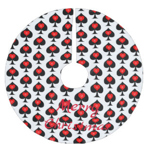 Black Queen of Spades Red Heart Thunder_Cove Brushed Polyester Tree Skirt