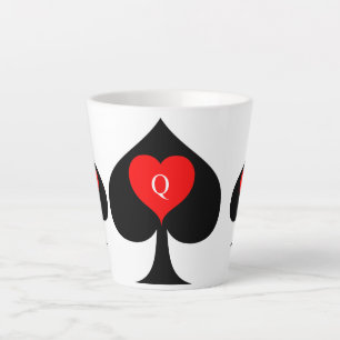 Black Queen of Spades Red Heart Thunder_Cove Latte Mug