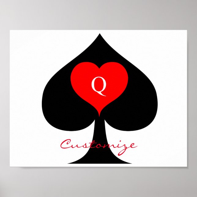 Black Queen of Spades Red Heart Thunder_Cove Poster (Front)