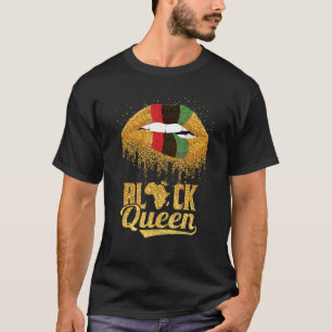 Black Queen Pan African Colours Biting Lips T-Shirt