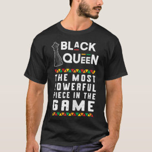 Black Queen Powerful Chess Piece African Pride T-Shirt