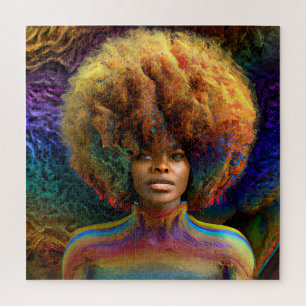 Black Queen Rainbow Sista Women Melanin Sista Afro Jigsaw Puzzle