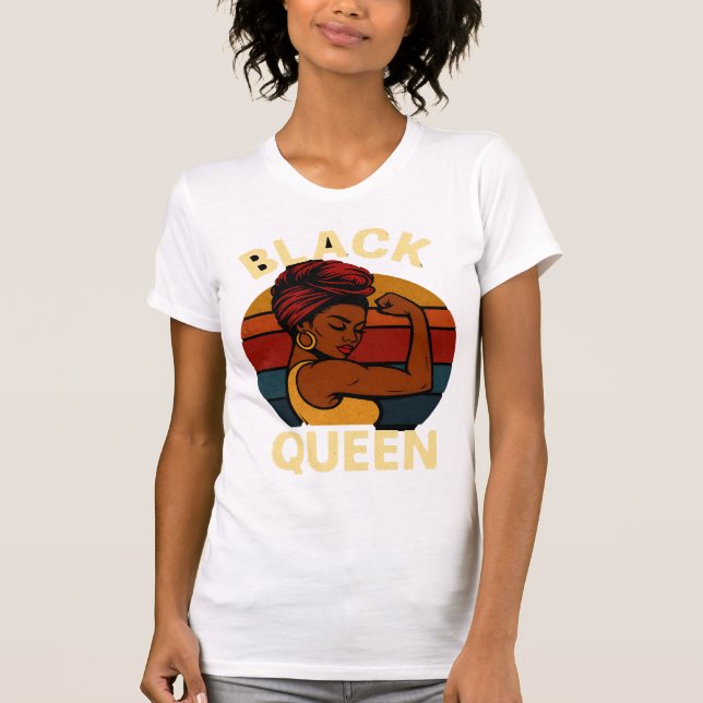 Black queen regal roots T-Shirt (Front)