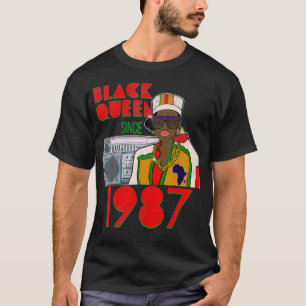 Black Queen Since 1987 Celebrating 35th Birthday T-Shirt