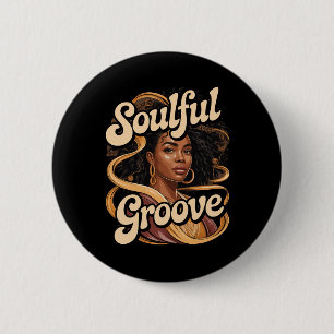 Black Queen Soulful Groove Juneteenth History Prid 6 Cm Round Badge
