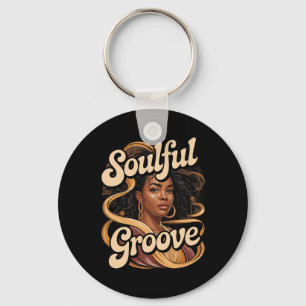 Black Queen Soulful Groove Juneteenth History Prid Key Ring