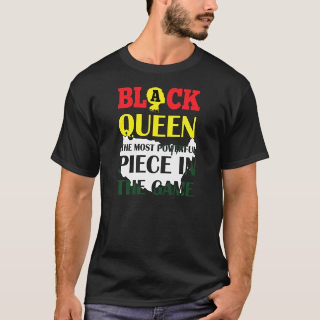 Black Queen The Most Powerful  For Women Black His T-Shirt (Front)