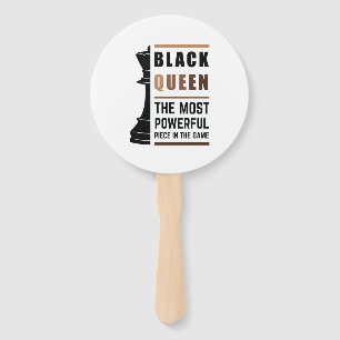 Black Queen The Most Powerful Piece In The Game 2 Hand Fan