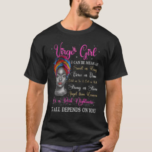 Black Queen Vigro Girl Zodiac Birthday Afro Natura T-Shirt