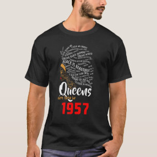 Black Queens Are Born In 1957 61st Birthday T-Shirt