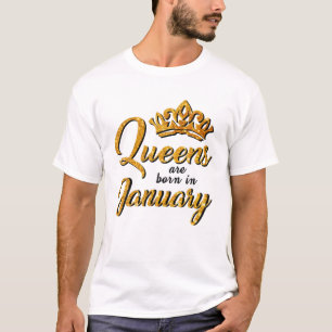 Black Queens Are Born In January Women T Birthday T-Shirt