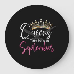 Black Queens are Born in September Women Birthday Large Clock