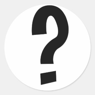 Black Question Mark Classic Round Sticker