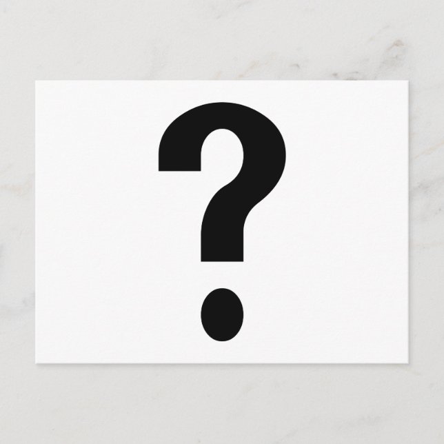 Black Question Mark Postcard (Front)