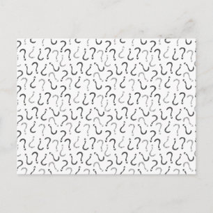 Black question mark seamless pattern postcard