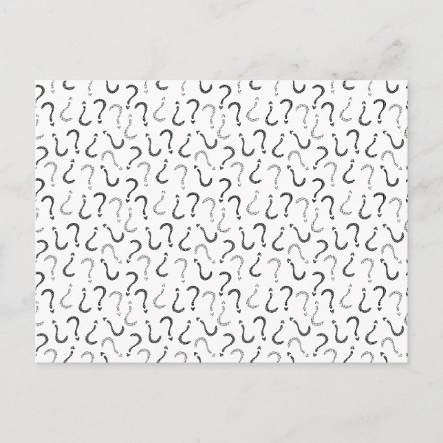 Black question mark seamless pattern postcard (Front)