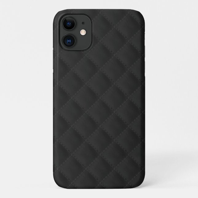 Black Quilted Leather Case-Mate iPhone Case (Back)