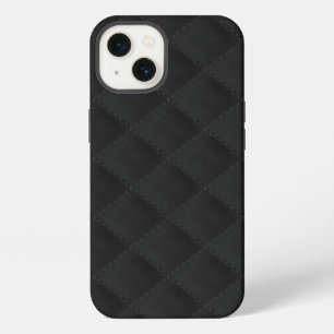 Black Quilted Leather iPhone Case
