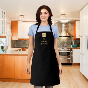Black quote baking business logo apron