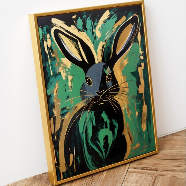 Black Rabbit Framed Art Poster (This is the Black Rabbit art piece, and it's beautifully framed in gold.)
