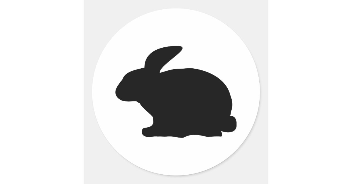 black rabbit icon classic round sticker | Zazzle