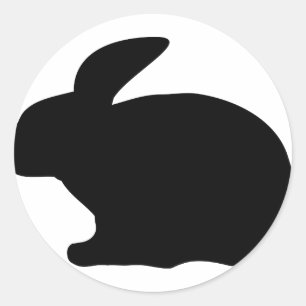 black rabbit icon classic round sticker