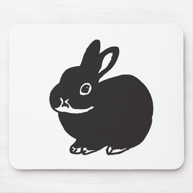 black rabbit mouse pad (Front)
