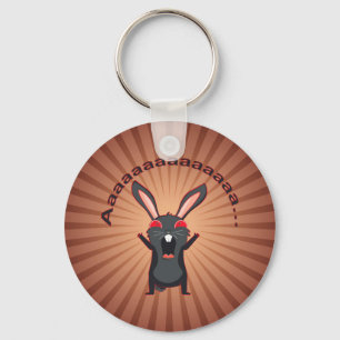 Black rabbit screaming key ring