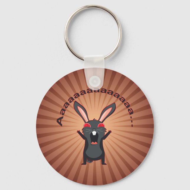 Black rabbit screaming key ring (Front)