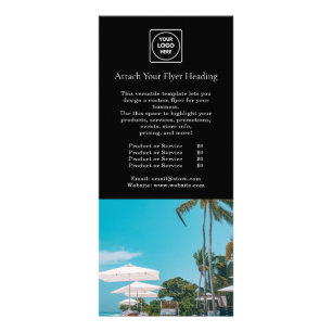 Black Rack Card   Custom Modern Photo Business 