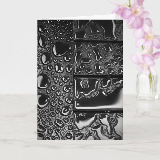 Black Rain | Abstract Photography Blank Card (Orchid)