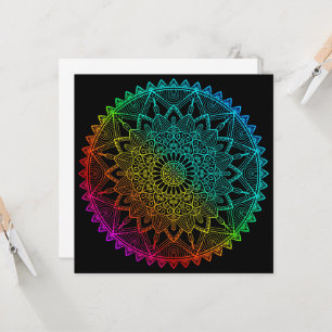 Black Rainbow Mandala Invitation