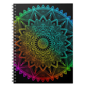 Black Rainbow Mandala  Notebook