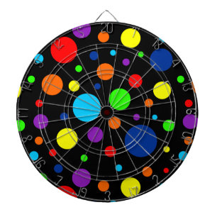 Black Rainbow Spots Dartboard