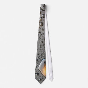 Black Raindrops on Grey Necktie