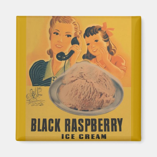 black rasberry ice cream ad magnet (Front)