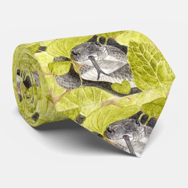 Black Rat Snake Tie (Rolled)