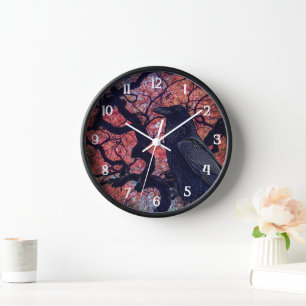 Black Raven and Gnarly Japanese Maple Clock
