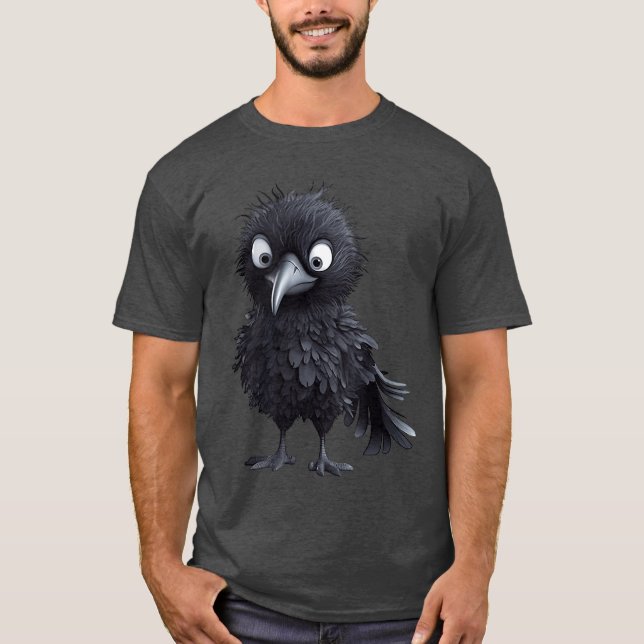 Black Raven Bird Graphic For Gothic Kids Women Men T-Shirt (Front)