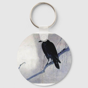 Black Raven Bird Key Ring
