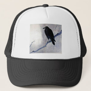Black Raven Bird Trucker Hat