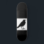 Black Raven Black Skateboard<br><div class="desc">An illustrated gothic black, raven on black skateboard.</div>