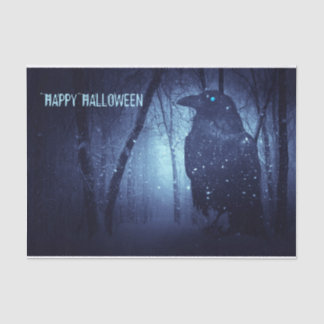 Black Raven Blue Forest Halloween Party Tissue Paper