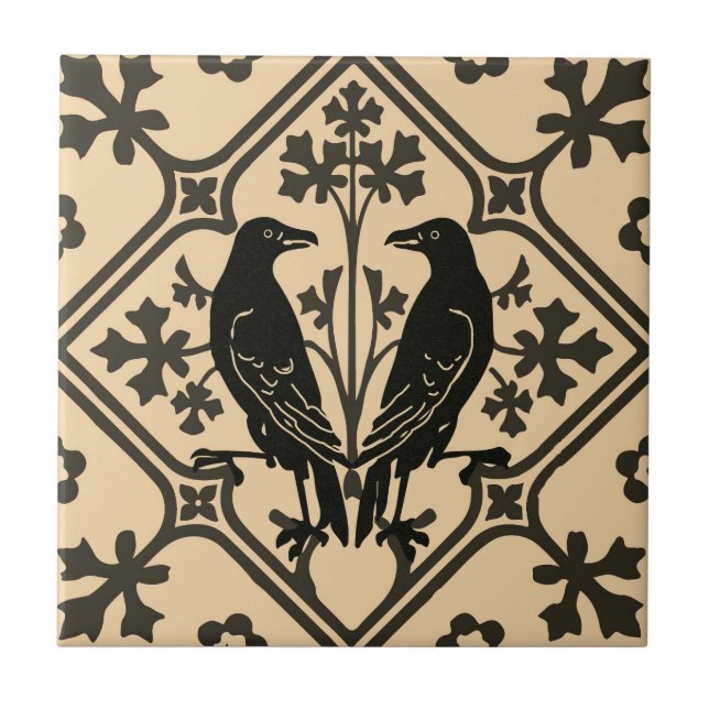 Black Raven Ceramic Tile (Front)