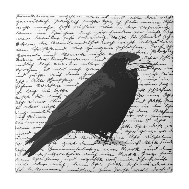 Black raven ceramic tile (Front)