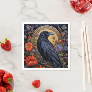 Black Raven Dark Gothic Napkin