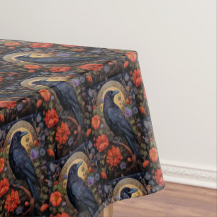 Black Raven Dark Gothic Pattern Tablecloth